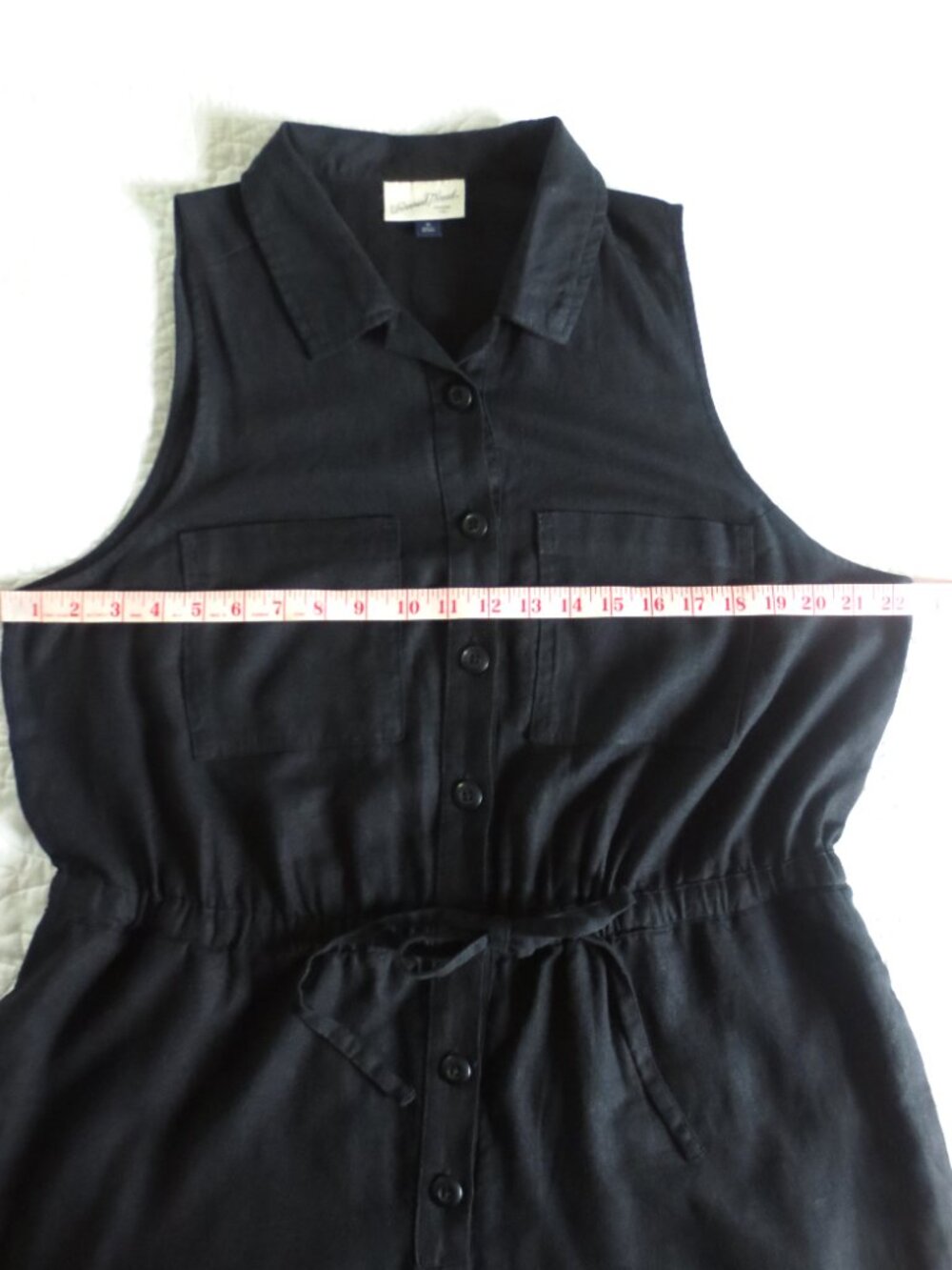 Plus Size Linen Blend Black Wide-leg Cropped Jumpsuit - Picture 7 of 11